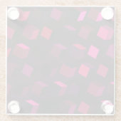 Donkerroze Rhombus: Gradiënt Abstract decor Glazen Onderzetter (Achterkant)