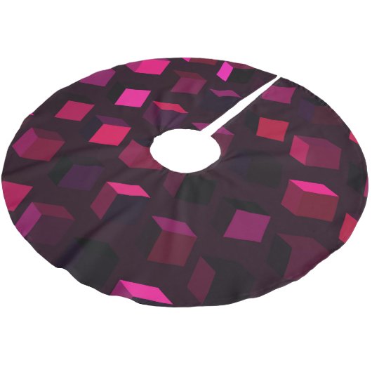 Donkerroze Rhombus: Gradiënt Abstract decor Kerstboom Rok (Gekanteld)