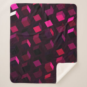 Donkerroze Rhombus: Gradiënt Abstract decor Sherpa Deken