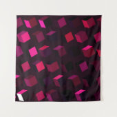 Donkerroze Rhombus: Gradiënt Abstract decor Wandkleed (Voorkant)