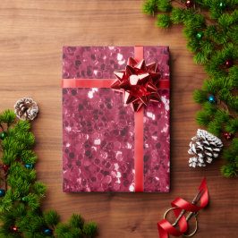 Donkerroze rood magenta faux fonkelt glitters cadeaupapier
