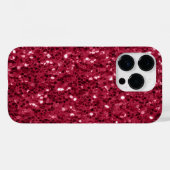 Donkerroze rood magenta faux fonkelt glitters Case-Mate iPhone case (Achterkant (horizontaal))
