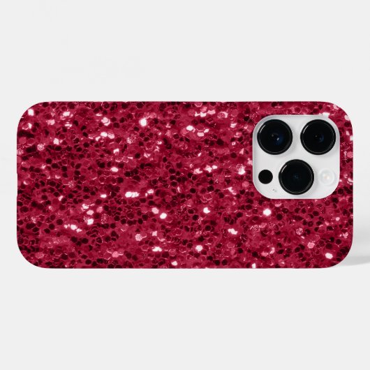 Donkerroze rood magenta faux fonkelt glitters Case-Mate iPhone case (Achterkant (horizontaal))