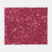 Donkerroze rood magenta faux fonkelt glitters fleece deken (Voorkant (Horizontaal))