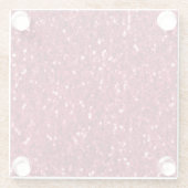Donkerroze rood magenta faux fonkelt glitters glazen onderzetter (Achterkant)