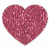 Donkerroze rood magenta faux fonkelt glitters hart sticker (Voorkant)