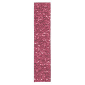 Donkerroze rood magenta faux fonkelt glitters korte tafelloper (Voorkant)