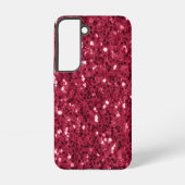 Donkerroze rood magenta faux fonkelt glitters samsung galaxy hoesje (Achterkant)