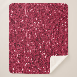 Donkerroze rood magenta faux fonkelt glitters sherpa deken
