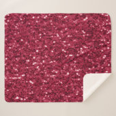 Donkerroze rood magenta faux fonkelt glitters sherpa deken (Voorkant (horizontaal))