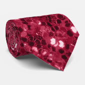 Donkerroze rood magenta faux fonkelt glitters stropdas (Opgerold)