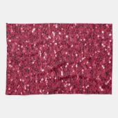 Donkerroze rood magenta faux fonkelt glitters theedoek (Horizontaal)