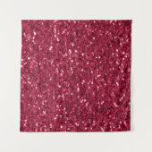 Donkerroze rood magenta faux fonkelt glitters wandkleed (Voorkant)