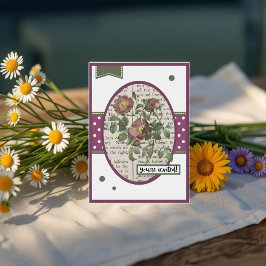  Donkerroze Rose Details op de achterkant Kaart