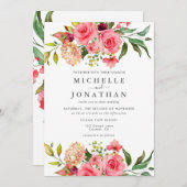 Donkerroze roses Dusty Roos Weddenschap Kaart (Voorkant / Achterkant)