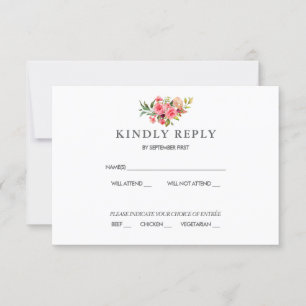 Donkerroze roses Dusty Roos Wedding RSVP Invitati Kaart
