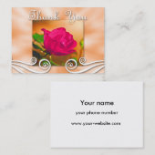 Donkerroze roze dank u Visitekaartje (Voorkant / Achterkant)
