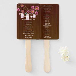 Donkerroze roze Floral Mason Jars Wedding Handwaaier
