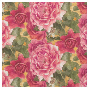 Donkerroze rozen Bloemenpatroon Stof
