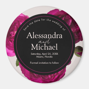 Donkerroze rozen rozen roantic sparen de datum van magneet