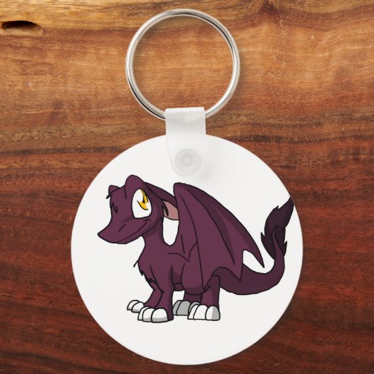 Donkerroze SD-mestdraak Sleutelhanger (Voorkant)