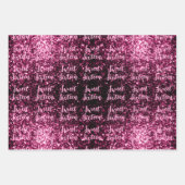 Donkerroze sparkles Sweet 16 script patroon Inpakpapier Vel (Voorkant 2)
