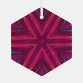 Donkerroze ster glas ornament (Achterkant)