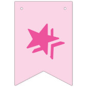 DONKERROZE TEKST & LICHTROZE KLEUR ☆GELUKKIGE VERJ VLAGGETJES (Eerste vlag)