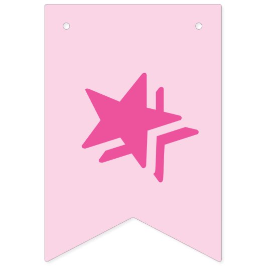 DONKERROZE TEKST & LICHTROZE KLEUR ☆GELUKKIGE VERJ VLAGGETJES (Eerste vlag)