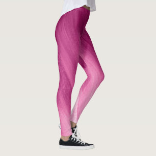 Donkerroze tot witte abstracte kunst broek leggings