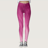 Donkerroze tot witte abstracte kunst broek leggings (Voorkant)