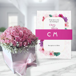 DONKERROZE TROUWBUIK BANDS UITNODIGINGEN WIKKEL