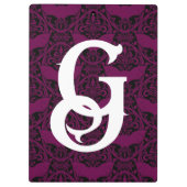 Donkerroze Vampier Vleermuis Patroon Gotisch Klembord (Achterkant)