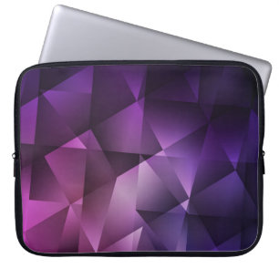 Donkerroze veelhoekige shimmer laptop sleeve