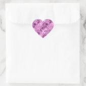 Donkerroze verfijnde textuur hart sticker (Tas)