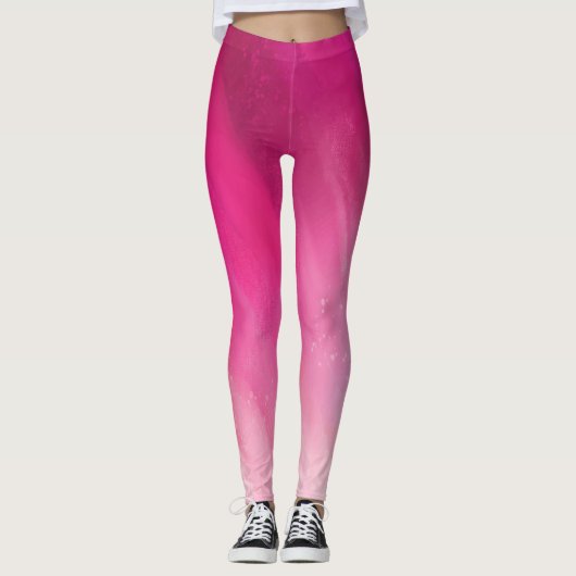 Donkerroze verloop naar lichtroze leggings (Voorkant)