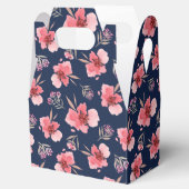 Donkerroze Waterverf patroon Bedankdoosjes (Geopend)