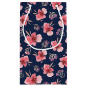 Donkerroze Waterverf patroon Klein Cadeauzakje (Achterkant)