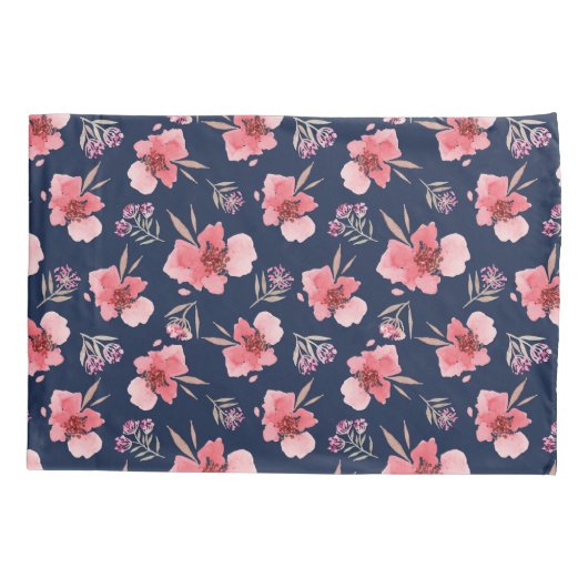 Donkerroze Waterverf patroon Kussensloop (Achterkant-Links)