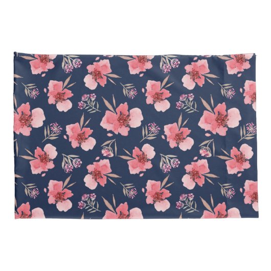 Donkerroze Waterverf patroon Kussensloop (Achterkant-Rechts)