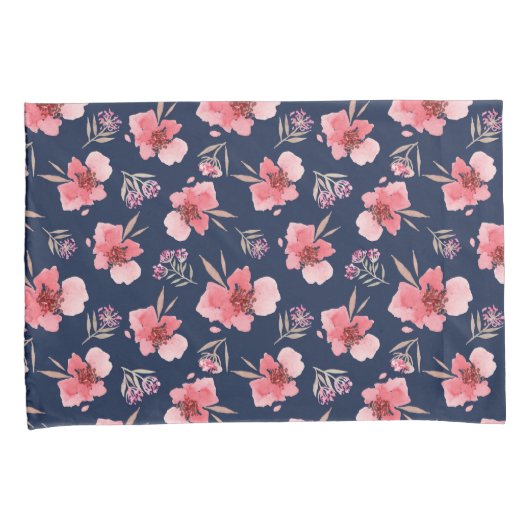 Donkerroze Waterverf patroon Kussensloop (Voorkant-Rechts)