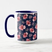 Donkerroze Waterverf patroon Mok (Links)