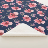 Donkerroze Waterverf patroon Sherpa Deken (3/4)