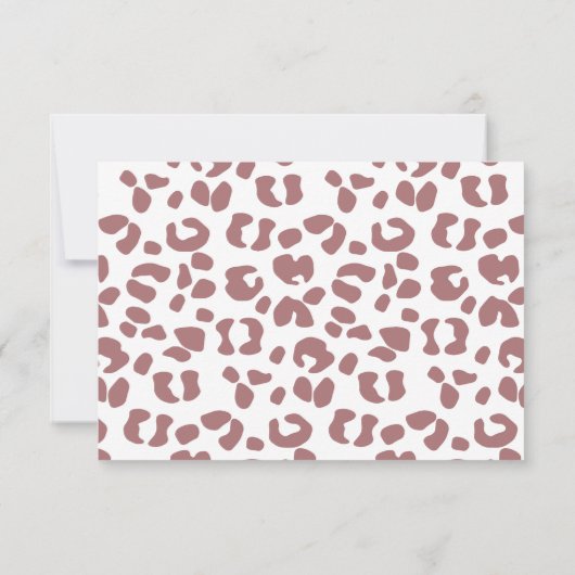 Donkerroze witte, persoonlijke luipaard afdrukken bedankkaart (Achterkant)