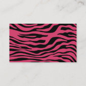 Donkerroze zebrastrepen; krijtbordlook visitekaartje (Achterkant)