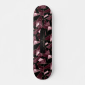 Donkerroze, zwart en gouden Abstract patroon Persoonlijk Skateboard (Voorkant)