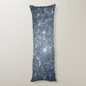 Donkerstaal Blauwe Sterren Lichaamskussen (Achterkant (Verticaal))