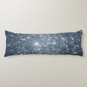 Donkerstaal Blauwe Sterren Lichaamskussen (Voorkant)