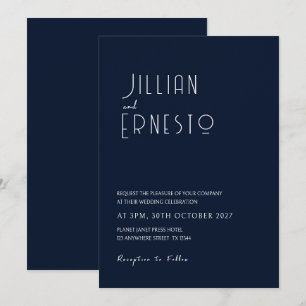 Donkerste Blauwe Solid Wedding   Lelie van de vall Kaart