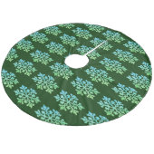 Donkerste groen met sneeuwvlokken fleece kerstboom rok (Gekanteld)